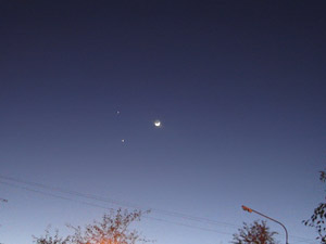 La Luna, Venus y Jpiter