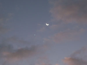 La Luna, Venus y Jpiter